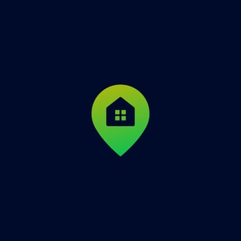 Pin home logo vector