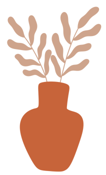 Abstract minimalist vases with plant branch png