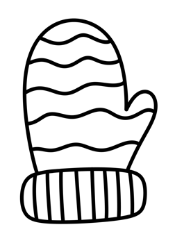 Christmas mitten line icon. png