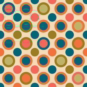 Aesthetic mid century printable seamless pattern with retro design. Decorative 50s, 60s, 70s style Vintage modern background in minimalist mid century style for fabric, vector