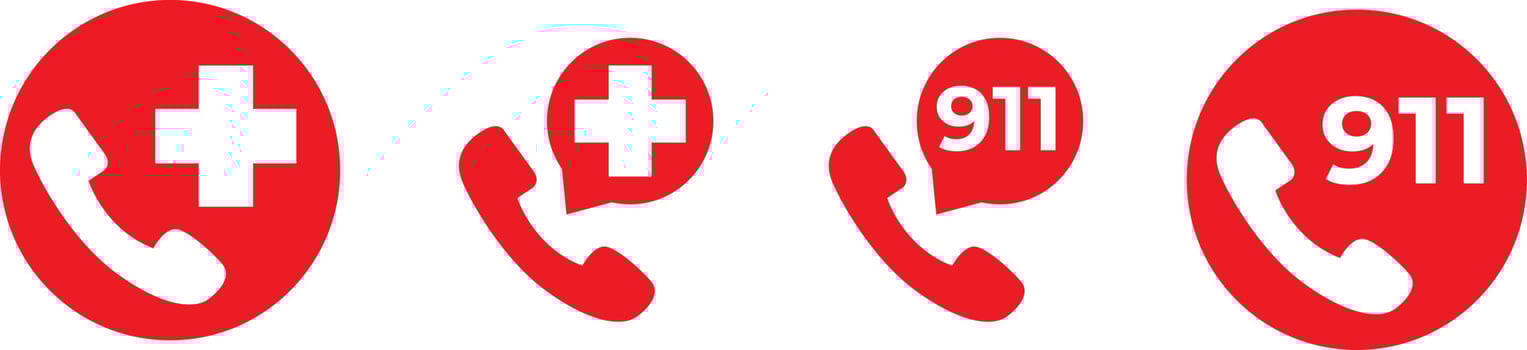 Emergency call flat icon, vector