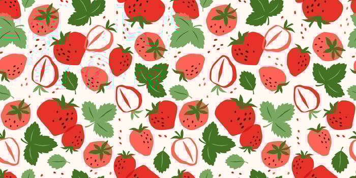 Vector seamless pattern with Strawberry. Trendy hand drawn textures. Modern abstract design for paper, cover, fabric, interior decor and other use