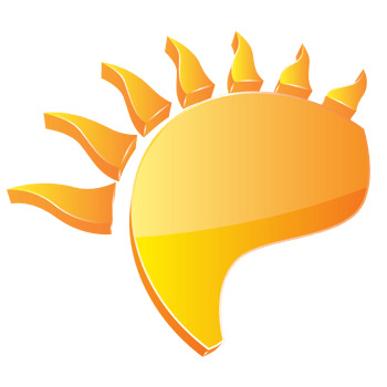 3D Abstract Sun Symbol on Transparent Background png