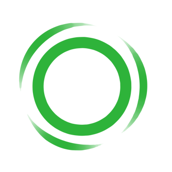 Simple logo green circle with three petals png