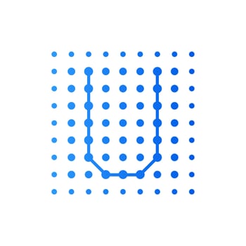 Initial U Dots Square Logo vector