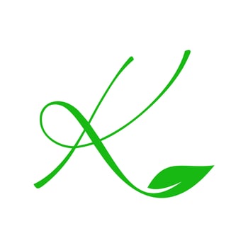 Initial K Leaf Logo vector