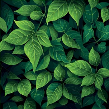 Texture of green leaves, green background pattern - Vector