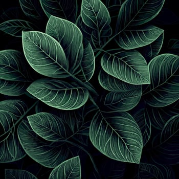 Texture of green leaves, green background pattern - Vector