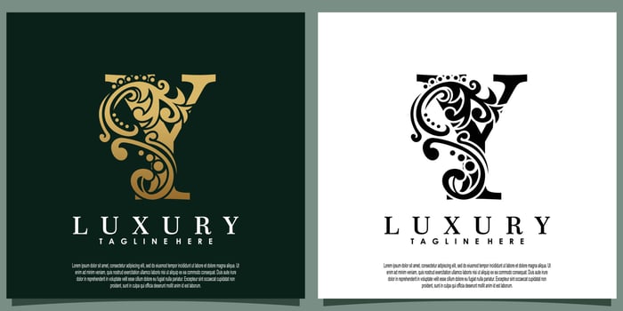 luxury logo design with initial letter Y vector