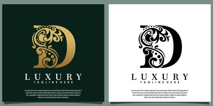 luxury logo design with initial letter D vector