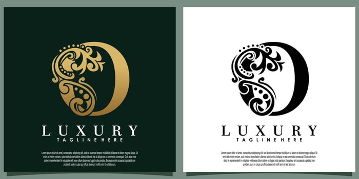 luxury logo design with initial letter O vector