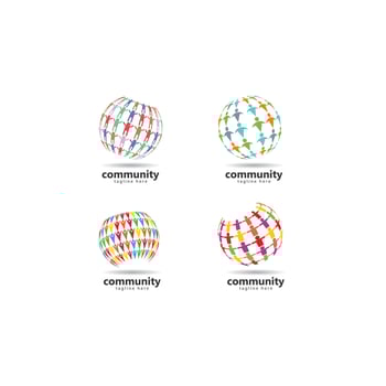 Global community, network and social icon design vector