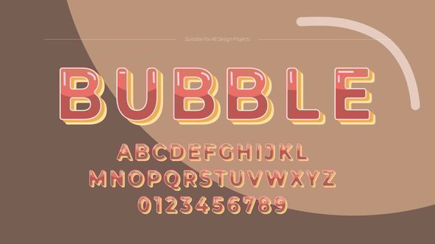 Cute Bubble 3D Typography vector