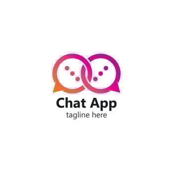 Speech bubble for Chat App. Vector logo design. Business concept
