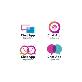 Speech bubble for Chat App. Vector logo design. Business concept