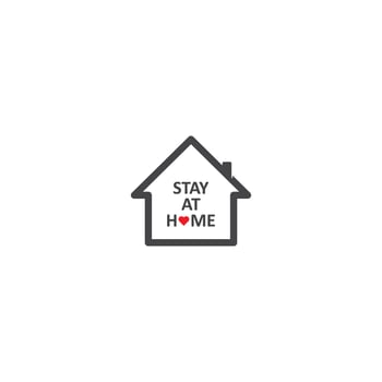 Stay home,stay save logo vector icon