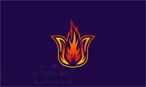 Fire gaming logo template vector
