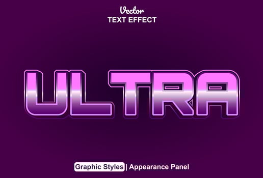 ultra text effect with graphic style and editable. vector