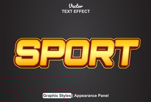 sport text effect with graphic style and editable. vector