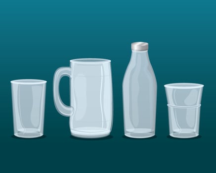 mockup, transparent glasses empty icons vector