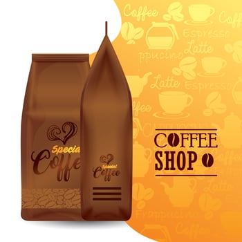 branding mockup coffee shop, corporate identity mockup, bags paper of special coffee vector