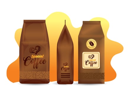 branding mockup coffee shop, corporate identity mockup, bags paper of special coffee vector