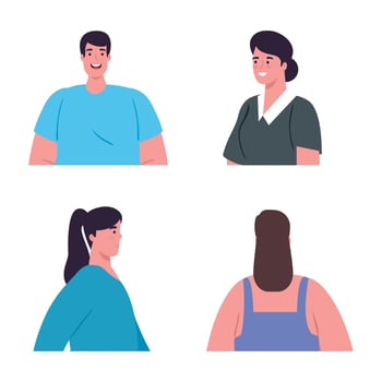 pictures young people on white background vector