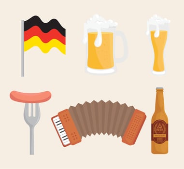 Isolated oktoberfest icon set vector design