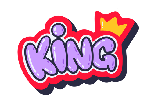 king text effect with crown and shadow png