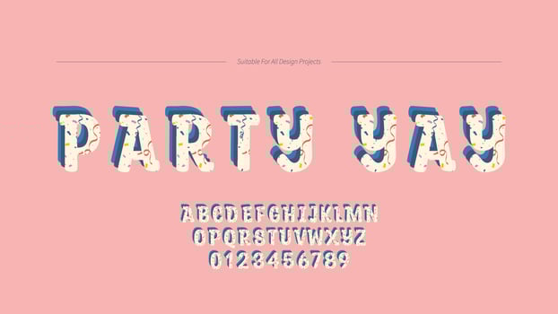 Cute Confetti Party Typography vector