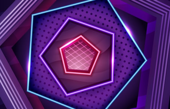 Pentagon Tunnel with Neon Light vector