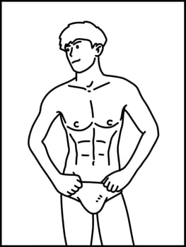 vector illustration of man cartoon for coloring