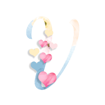 14th February, Valentine's Alphabet Letter Design png
