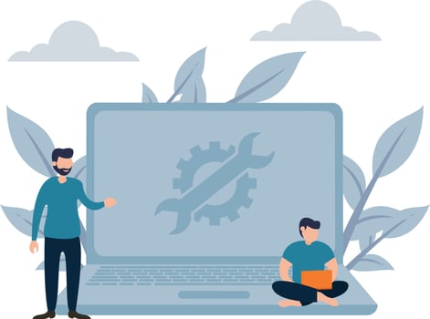 vector illustration maintenance system flat cartoon style