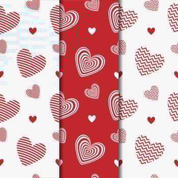 Valentine Seamless Pattern Heart Set Collection vector