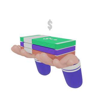 3D Money holding hand icon on transparent background. png