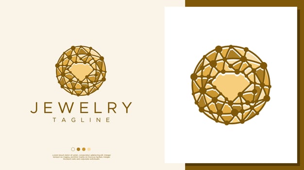 Colorful diamond logo design template. Modern circle jewelry logo graphic. vector