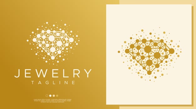 Elegant circle jewellery logo design template. Modern diamond logo graphic. vector