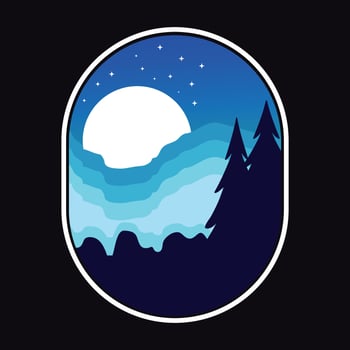 Mountain Outdoor Adventure Label Vector Illustration Retro Vintage Badge Sticker And T-shirt Design