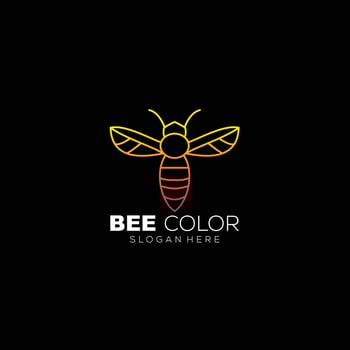 bee line art design illustration logo template icon vector