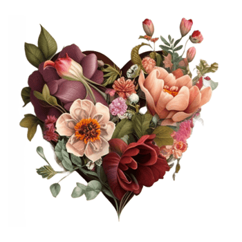 Flowers  Heart Valentines Day Clipart png