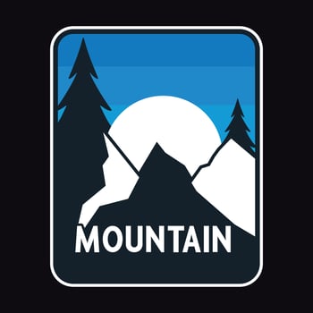 Mountain Outdoor Adventure Label Vector Illustration Retro Vintage Badge Sticker And T-shirt Design
