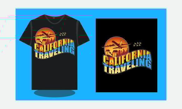 Summer t shirt design California Traveling eps file dawonlod vector