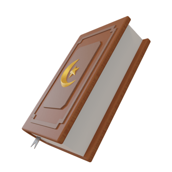 3d render illustration of al-quran with moon and star icon for decoration greeting card of ramadan and eid al fitr png