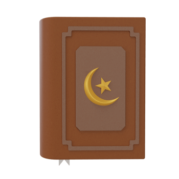 3d render illustration of al-quran with moon and star icon for decoration greeting card of ramadan and eid al fitr png