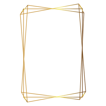 gold polygonal geometric frame png