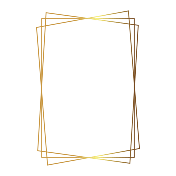 gold polygonal geometric frame png