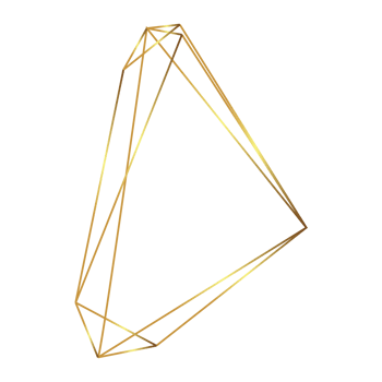 gold polygonal geometric frame png