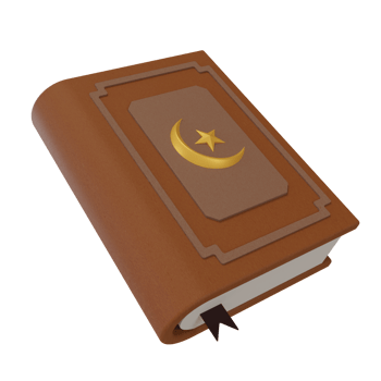 3d render illustration of al-quran with moon and star icon for decoration greeting card of ramadan and eid al fitr png