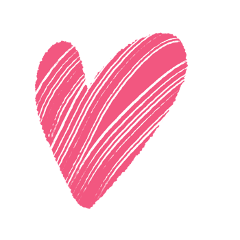 Colorful sweet heart doodle png